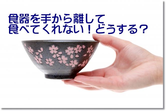 食器を手から離した後、再び食べようとしない！どうする？