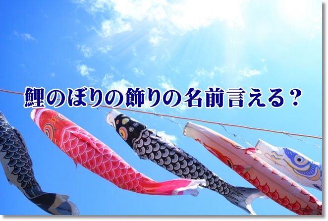 鯉のぼりの吹き流しの色の由来は？矢車の目的は？