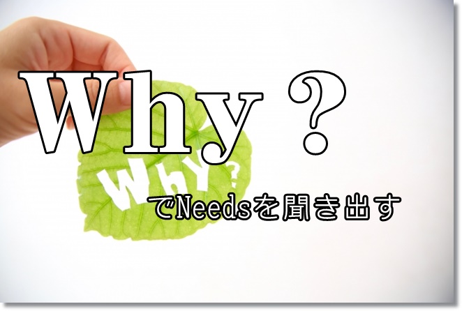 Ask　If～？＆Why?で潜在的なNeeds（ニーズ）を探る！